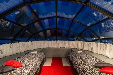 ภายใน ห้องโรงแรม Glass Igloo ตอนกลางคืน Loft Travel