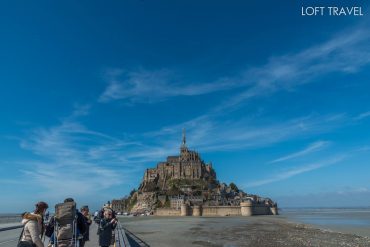 มงแซงต์ มิเชล (mont saint michel) จากสะพาน
