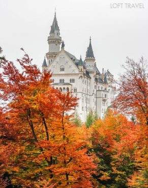 ปราสาทนอยชวานสไตน์ ฤดูใบไม้ร่วง ประเทศเยอรมนี เยอรมัน neuschwanstein in autumn Germany German